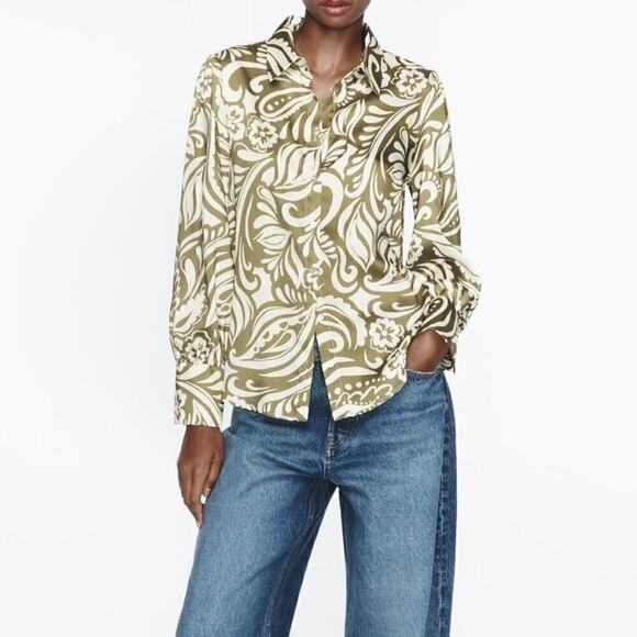 Zara Tops - ZARA PRINTED SHIRT - SIZE M - BRAND NEW WITH TAG